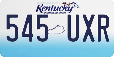 KY license plate 545UXR