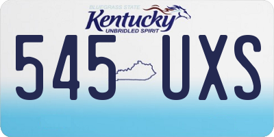 KY license plate 545UXS