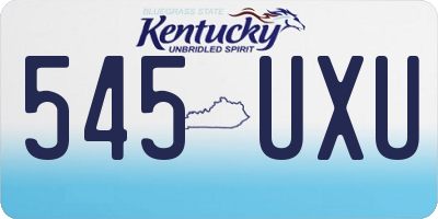 KY license plate 545UXU