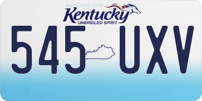 KY license plate 545UXV