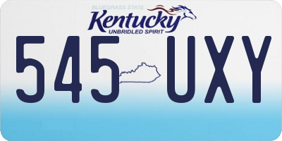 KY license plate 545UXY