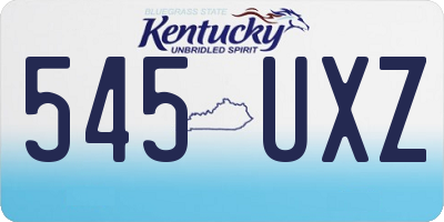 KY license plate 545UXZ