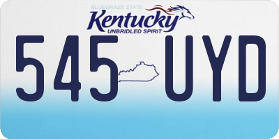 KY license plate 545UYD