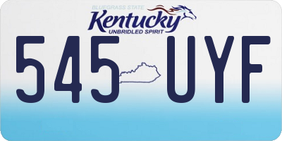 KY license plate 545UYF