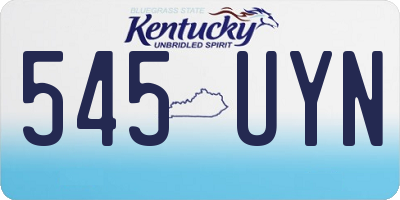 KY license plate 545UYN