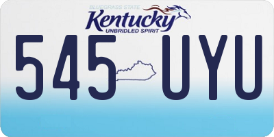 KY license plate 545UYU