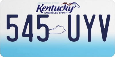 KY license plate 545UYV