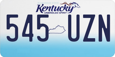 KY license plate 545UZN
