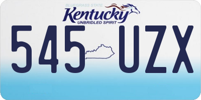 KY license plate 545UZX