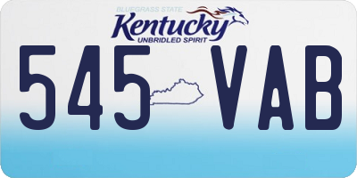 KY license plate 545VAB