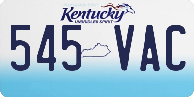 KY license plate 545VAC