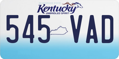 KY license plate 545VAD