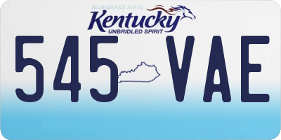 KY license plate 545VAE
