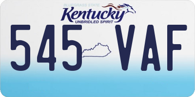 KY license plate 545VAF