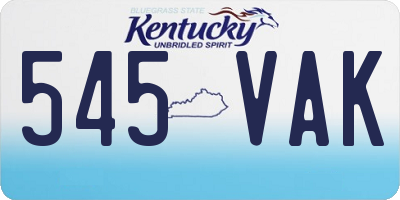 KY license plate 545VAK