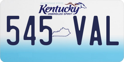 KY license plate 545VAL