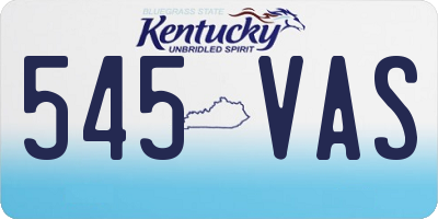 KY license plate 545VAS