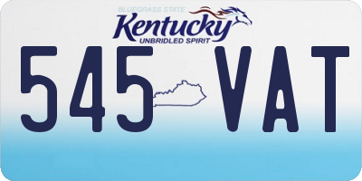 KY license plate 545VAT