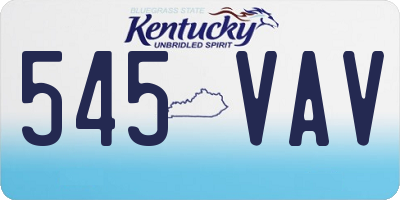 KY license plate 545VAV