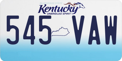 KY license plate 545VAW