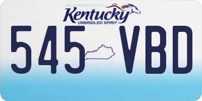 KY license plate 545VBD