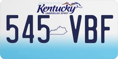 KY license plate 545VBF