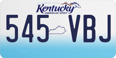 KY license plate 545VBJ