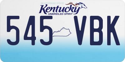 KY license plate 545VBK