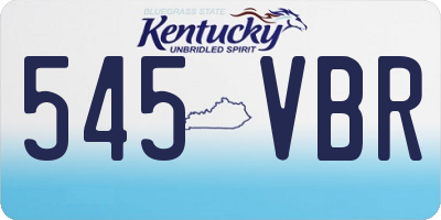 KY license plate 545VBR