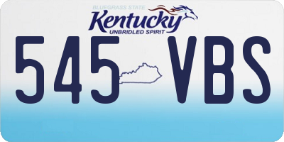 KY license plate 545VBS