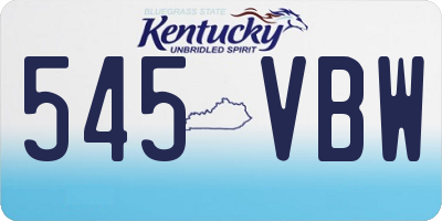 KY license plate 545VBW