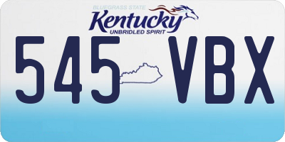 KY license plate 545VBX