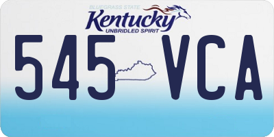 KY license plate 545VCA