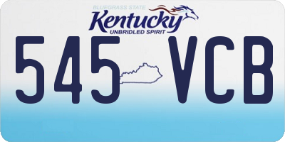 KY license plate 545VCB