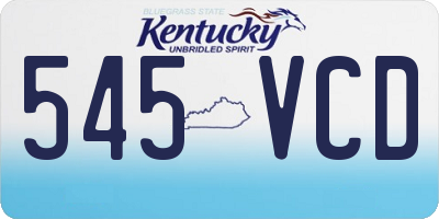 KY license plate 545VCD