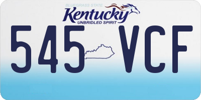 KY license plate 545VCF