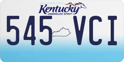 KY license plate 545VCI