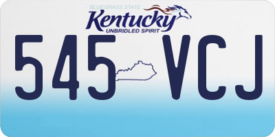 KY license plate 545VCJ
