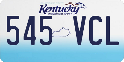 KY license plate 545VCL