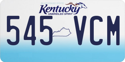 KY license plate 545VCM