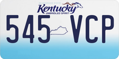 KY license plate 545VCP
