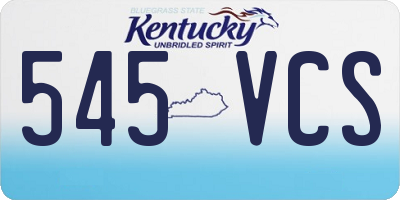 KY license plate 545VCS