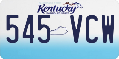 KY license plate 545VCW
