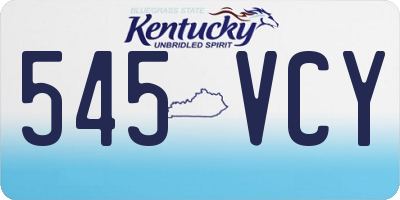 KY license plate 545VCY