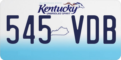 KY license plate 545VDB