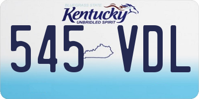 KY license plate 545VDL