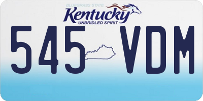 KY license plate 545VDM