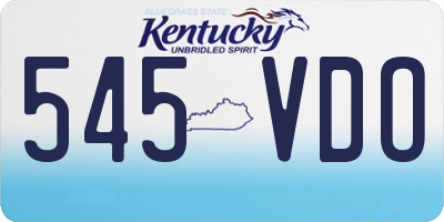 KY license plate 545VDO