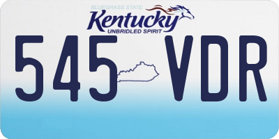 KY license plate 545VDR