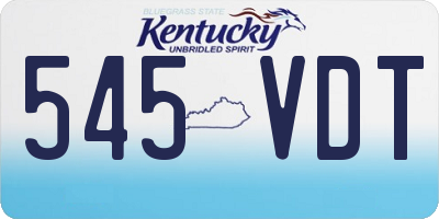 KY license plate 545VDT